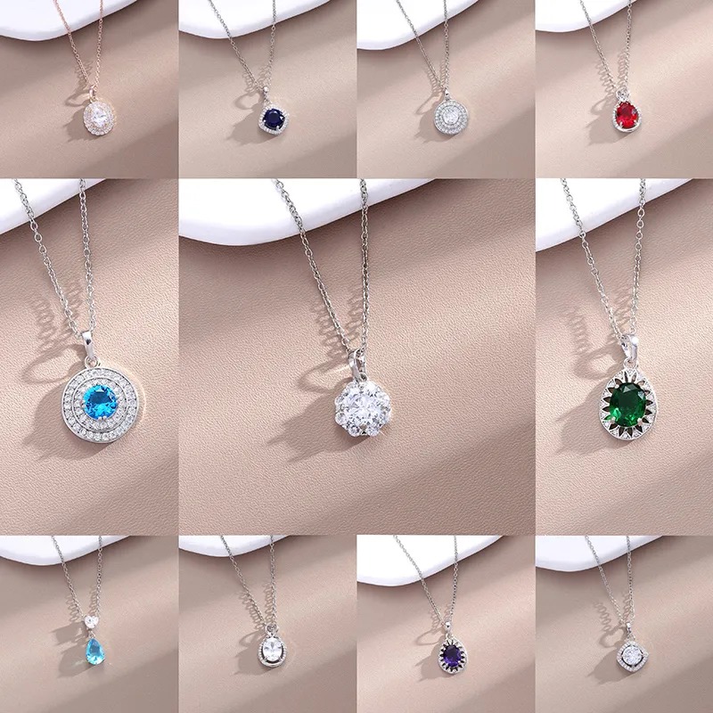 Rose Gold White Flower Zircon Pendant Necklace - Montreal Local Stock